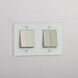 4x Doppel-Wippschalter – Durchsichtig + Poliertes Nickel + Weiss – vielseitiges Werkzeug zur Lichtsteuerung