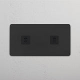 Doppeltes USB-Modul – Bronze + Schwarz – schnelles smartes Laden – auf weissem Hintergrund