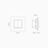 Doppelwippschalter 2x in Einfachrahmen – Antikes Messing + Weiss