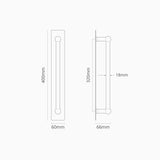 Harper Stossgriff 2x mit Schild (320 mm) – Antikes Messing