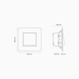 Zwischenschalter mit Wippe 1x in Einfachrahmen – Durchsichtig + Antikes Messing + Weiss